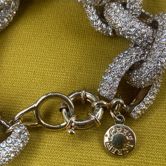 RARE J. CREW PAVE LINK BRACELET SWAROVSKI CHUNKY PREPPY RHINESTONE - Picture 8 of 15